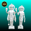 Laxmi Narayan Marble Murti handcrafted in pure Makrana marble by Salvik India, Jaipur — Vishnu and Lakshmi idol for home temple