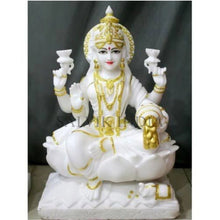 Goddess Lakshmi Marble Statue – Handcrafted Idol for Home & Temple