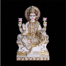 Lakshmi Ji Marble Murti – Handcrafted Goddess Idol for Home Temple