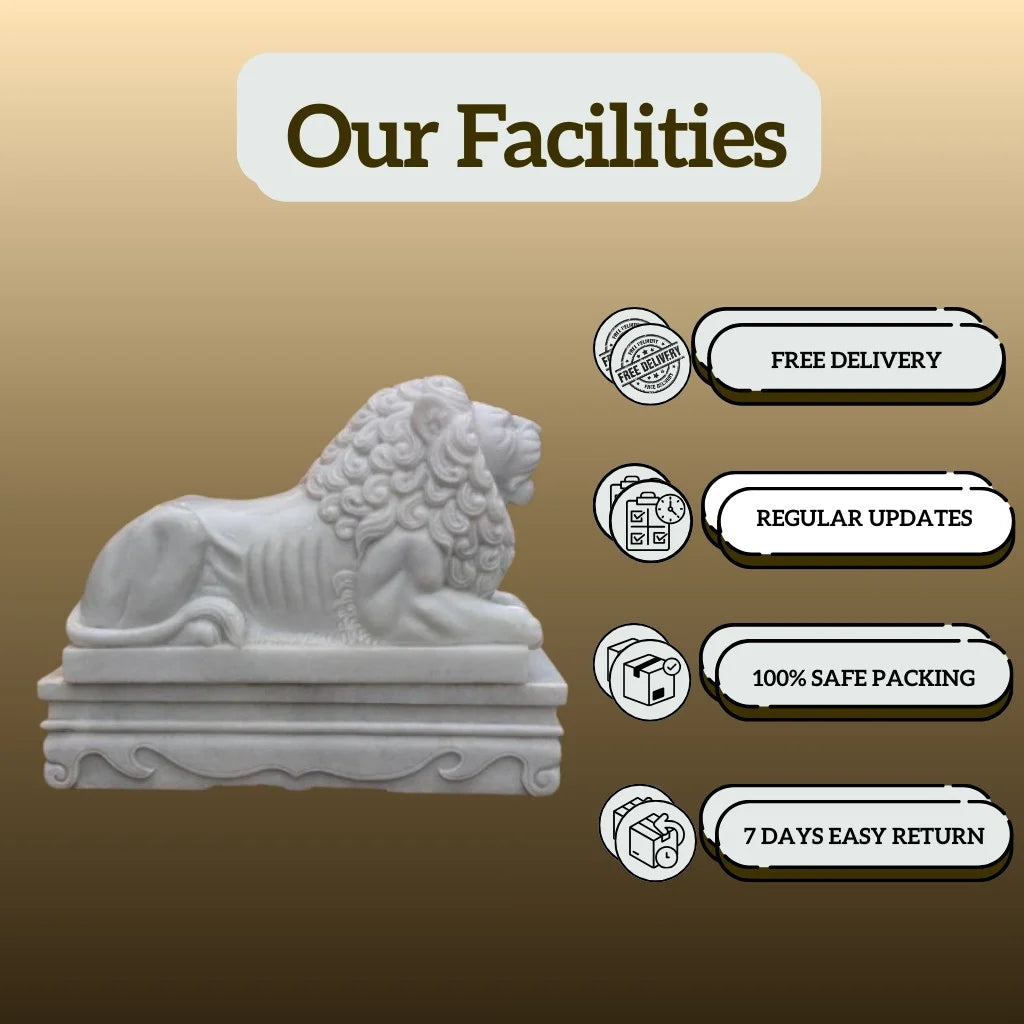 Lion Statue For Home - Salvik | Marble Murti Manufacturers in India