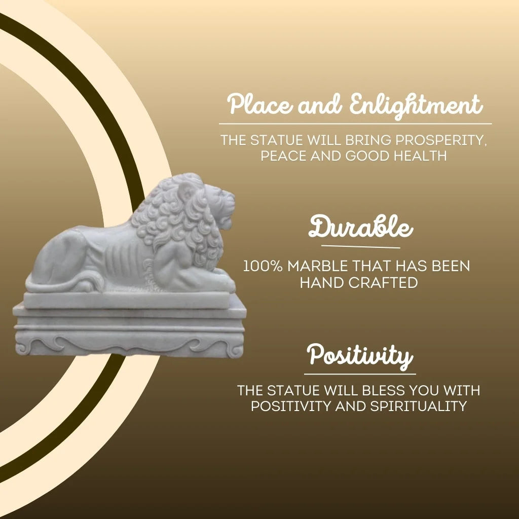 Lion Statue For Home - Salvik | Marble Murti Manufacturers in India