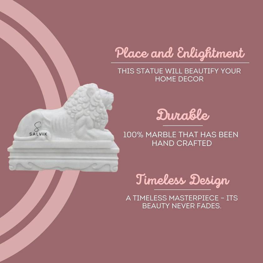 Lion Statue For Home - Salvik | Marble Murti Manufacturers in India