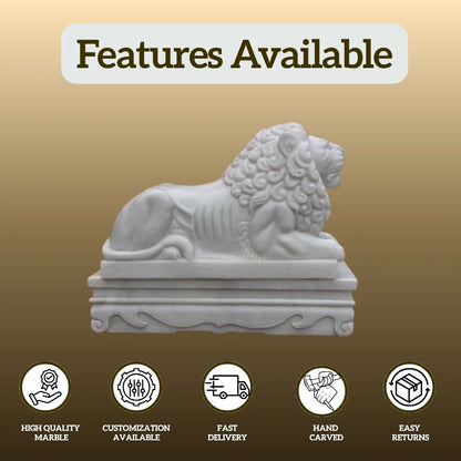 Lion Statue For Home - Salvik | Marble Murti Manufacturers in India