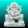Lord Ganesh Marble Statue in White Vietnam Marble – Intricately Handcrafted Idol