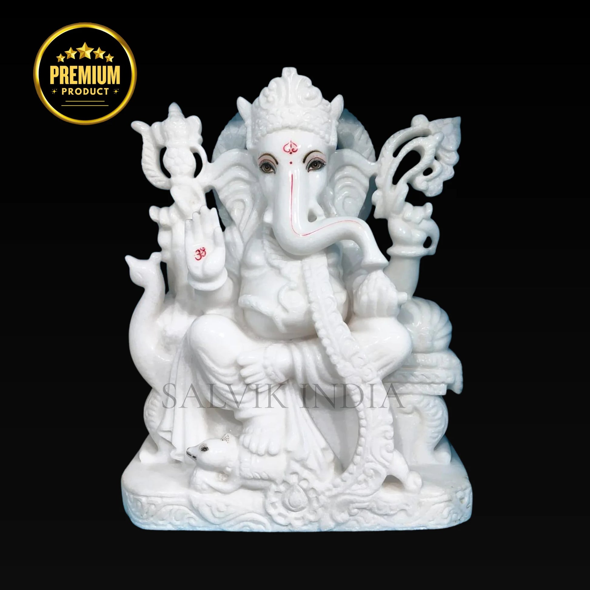 Lord Ganesha statue in marble for home and temple worship