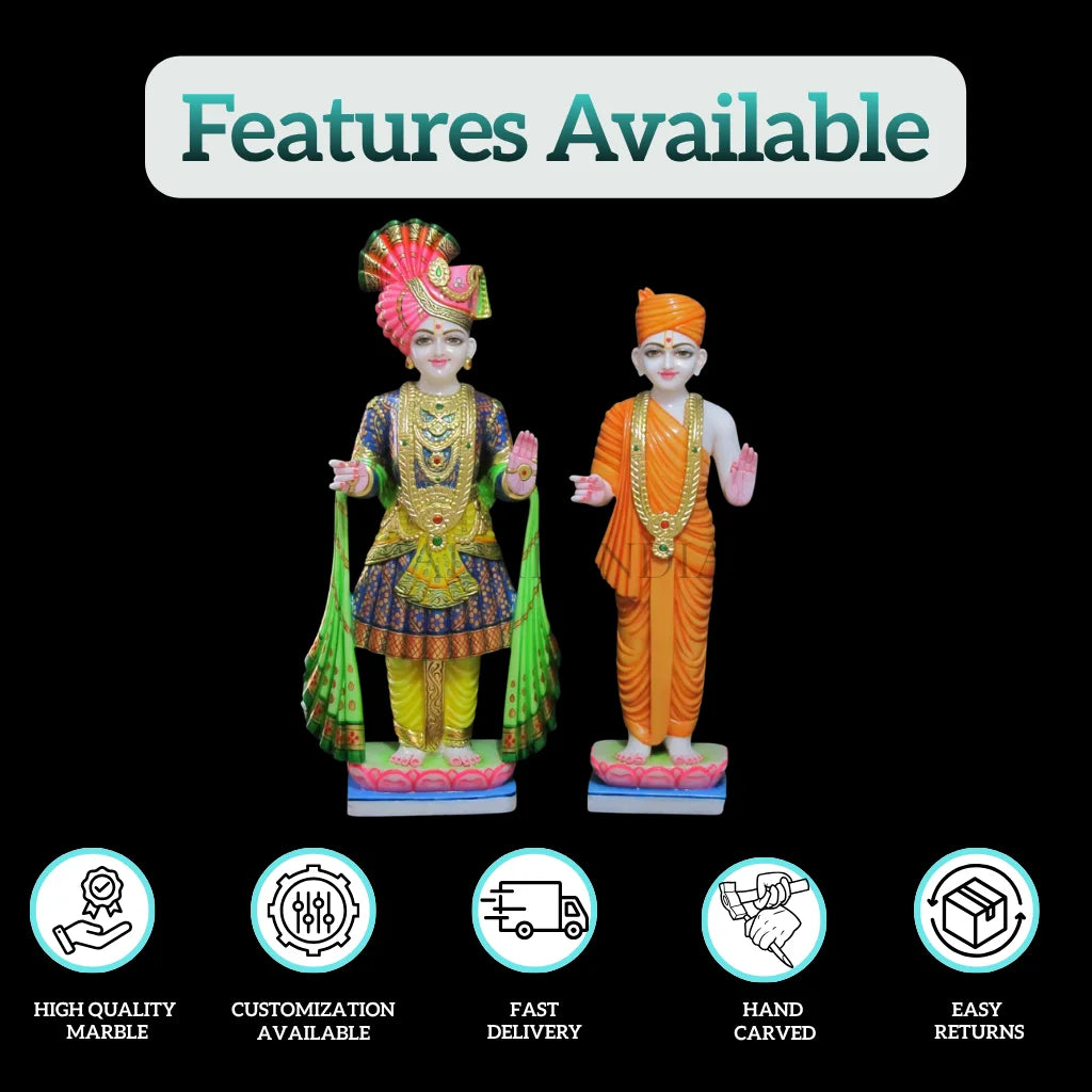 Lord Swaminarayan Marble Murti (18 inch to 60 inch) - Salvik | Marble Murti Manufacturers in India