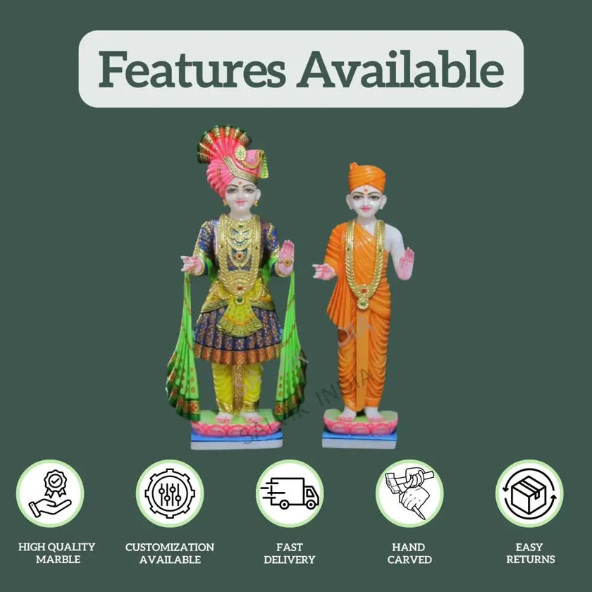 Lord Swaminarayan Marble Murti (18 inch to 60 inch) - Salvik | Marble Murti Manufacturers in India