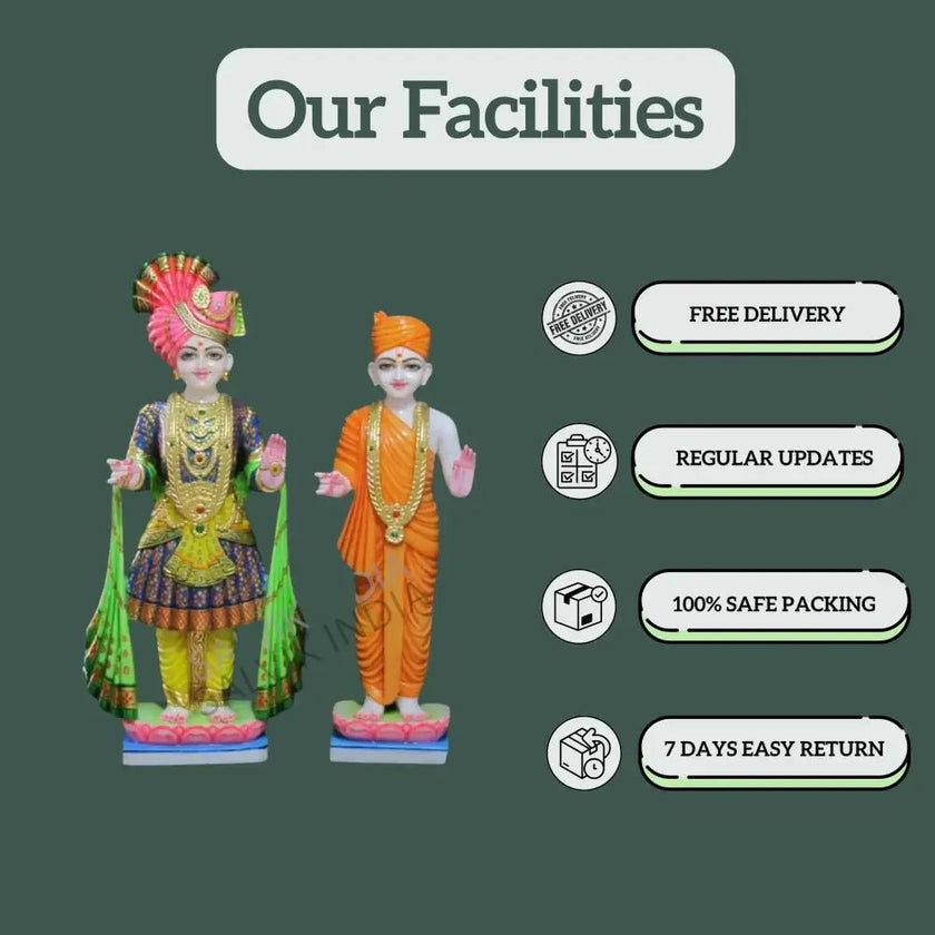 Lord Swaminarayan Marble Murti (18 inch to 60 inch) - Salvik | Marble Murti Manufacturers in India