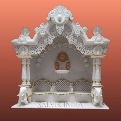 Luxury designer marble mandir handcrafted temple with premium decorative design