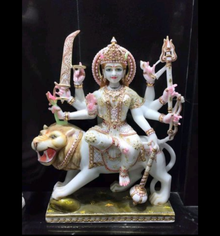 Maa Durga marble murti for daily worship made from premium white marble
