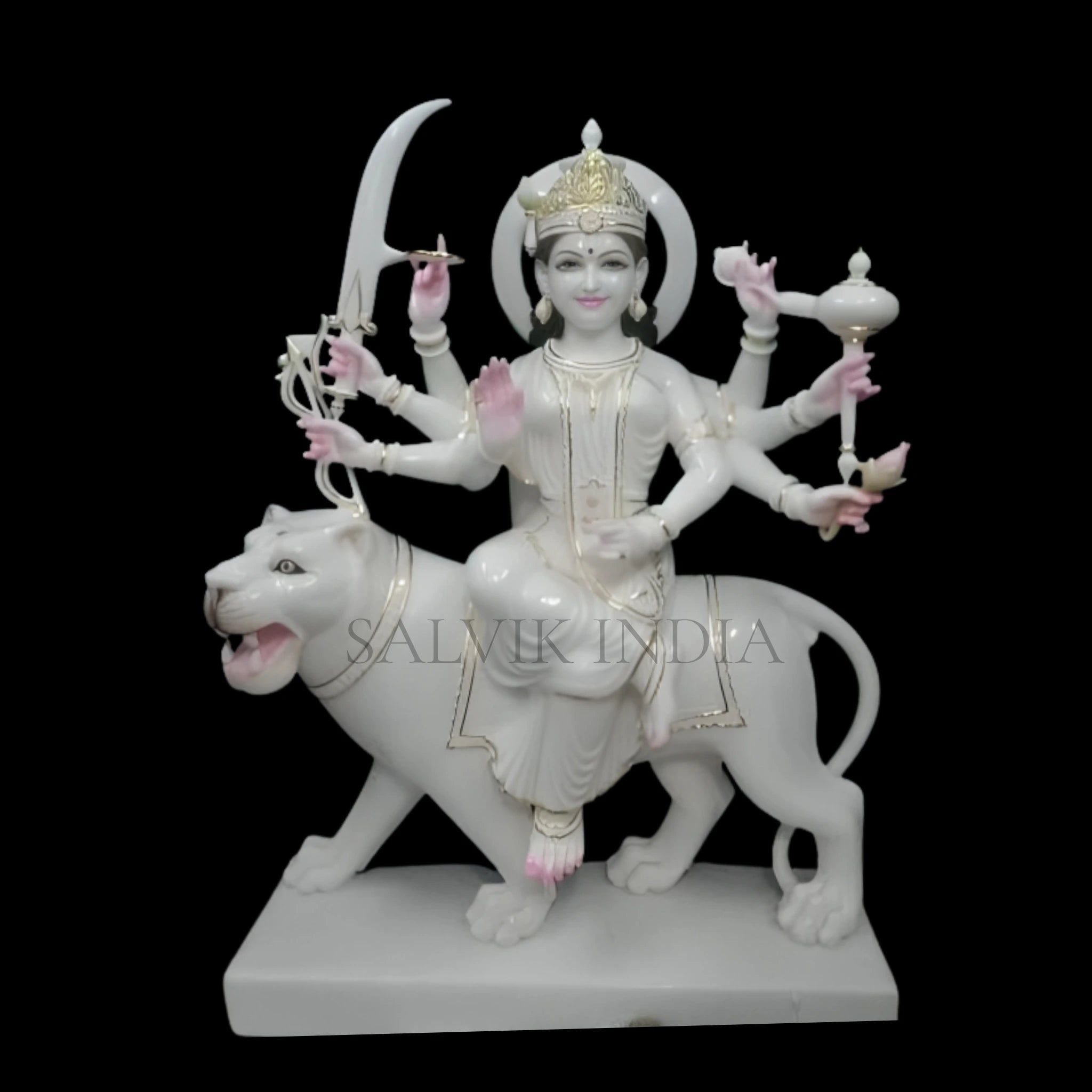 Maa Durga marble statue for home mandir handcrafted for daily worship