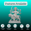 Front view of Maa Durga marble statue with calm divine expression