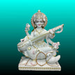 Maa Saraswati marble murti with Veena temple installation statue