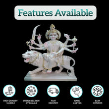 Premium Maa Sherawali marble murti hand-carved