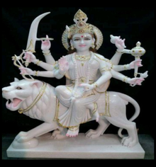 Maa Sherawali marble statue for home worship