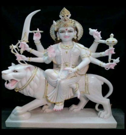 Maa Sherawali marble statue for home worship