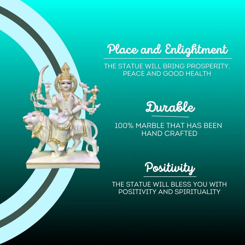 Premium quality Durga Mata Marble Murti by Salvik India