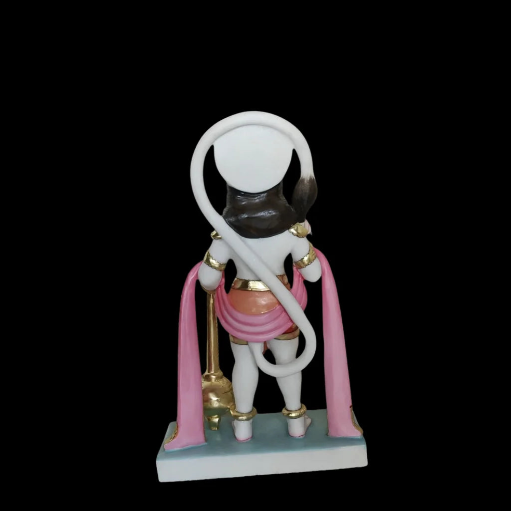 Makrana marble Hanuman murti – back view of handcrafted idol