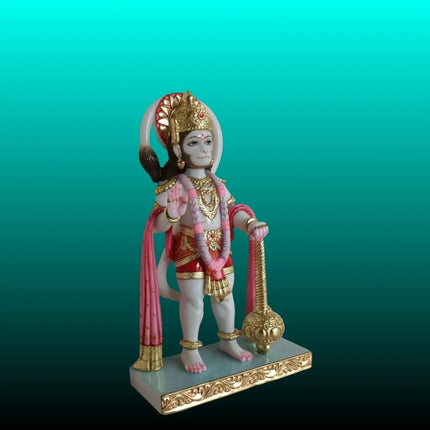 Makrana marble Hanuman idol standing – left angle view