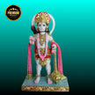 Handcrafted Makrana marble Hanuman murti standing pose – front view