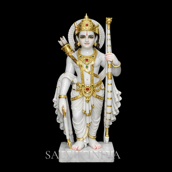 handcrafted makrana marble lord ram murti with bow for home temple