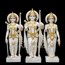 handcrafted makrana marble ram darbar idol set for home temple with lord ram sita and lakshman