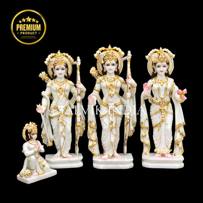 Makrana marble Ram Darbar sculpture 2 feet handcrafted idol set