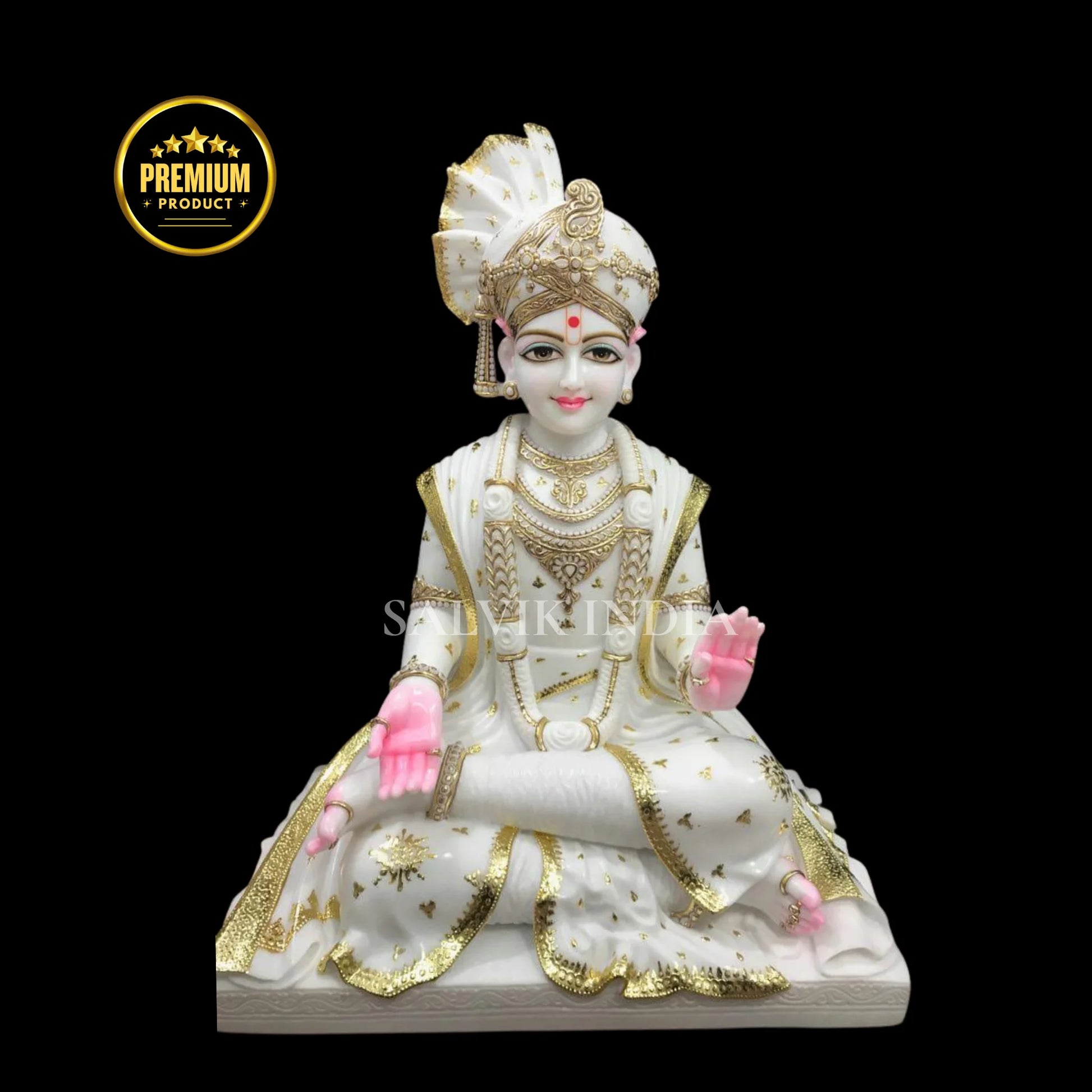 Marble Swaminarayan Statue in 12 Inch to 60 Inch - Salvik | Marble Murti Manufacturers in India
