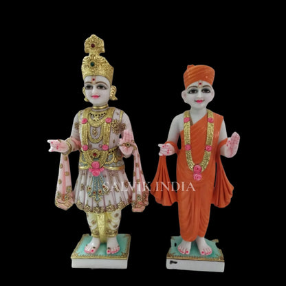 Marble Akshar Purushottam Statue – Handcrafted Divine Idol - Salvik | Marble Murti Manufacturers in India