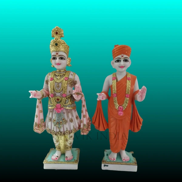 Marble Akshar Purushottam Statue – Handcrafted Divine Idol - Salvik | Marble Murti Manufacturers in India