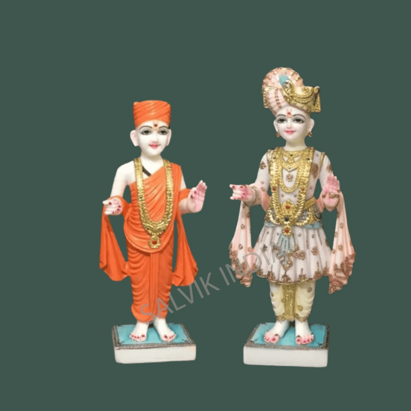 Marble Akshar Purushottam Statue – Handcrafted Divine Idol - Salvik | Marble Murti Manufacturers in India