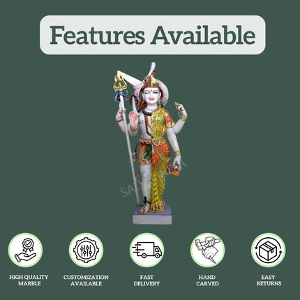 Marble Ardhnarishwar Statue - Salvik | Marble Murti Manufacturers in India