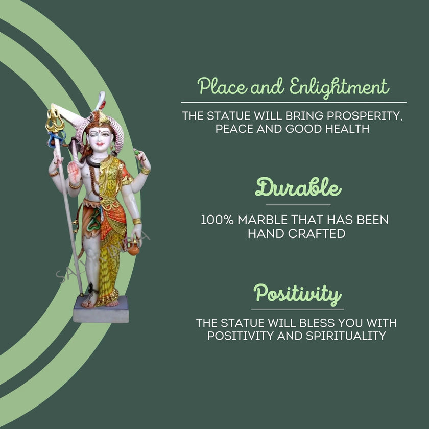 Marble Ardhnarishwar Statue - Salvik | Marble Murti Manufacturers in India