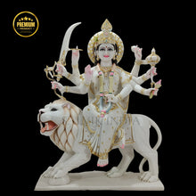 Marble Durga Maa idol for home mandir in traditional design handcrafted statue