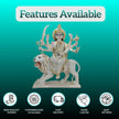 Front view of Marble Durga Maa idol in traditional design for home mandir