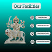 Side angle view of Marble Durga Maa idol handcrafted for home mandir