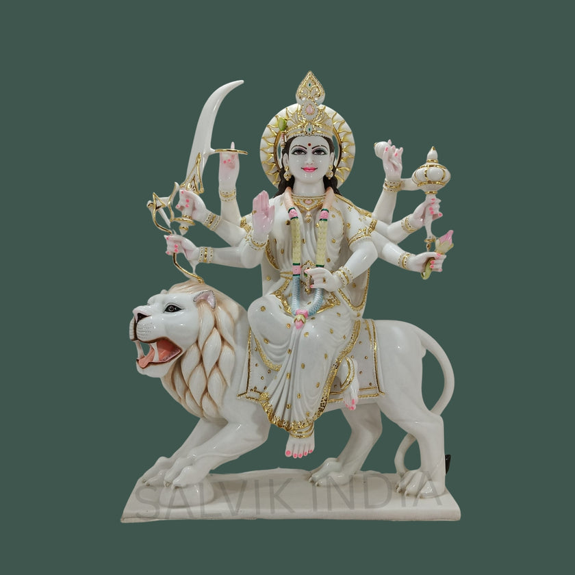 Marble Durga Maa Idol for Temple and Home