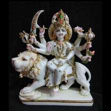 Handcrafted marble Durga murti for home temple in white marble