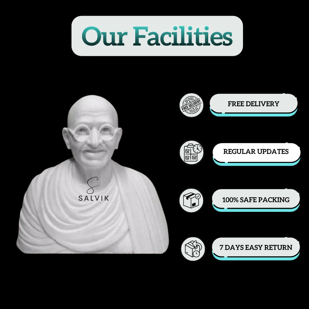 Marble Gandhi bust statue with safe packing and delivery
