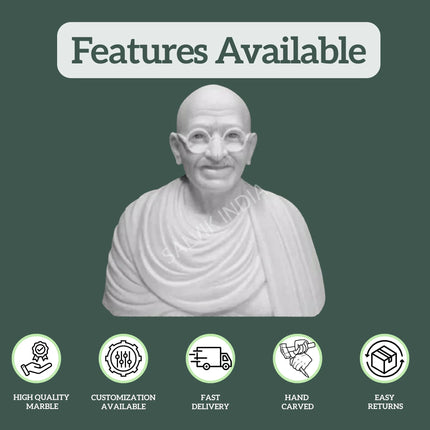 Marble gandhi statue - Salvik | Marble Murti Manufacturers in India