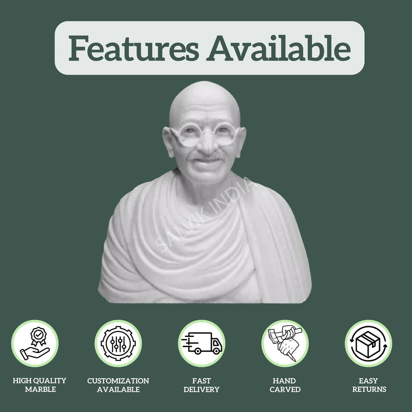 Marble gandhi statue - Salvik | Marble Murti Manufacturers in India