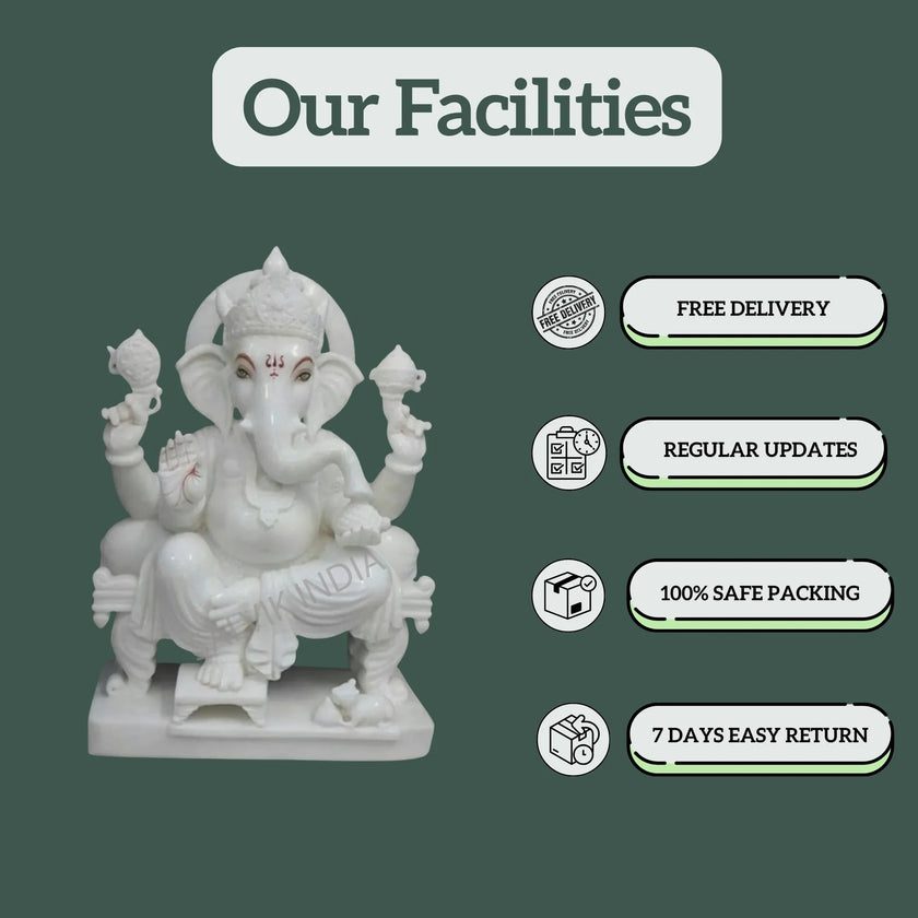 Marble Ganesh Idol with Safe Packing, Free Delivery & Easy Returns – Salvik India