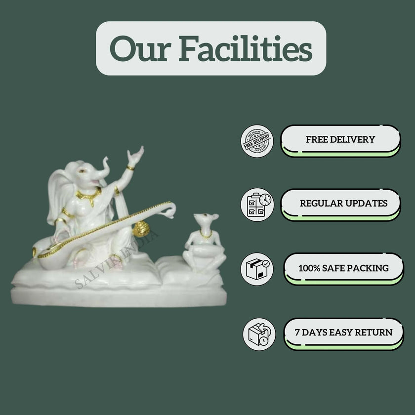 Ganesh Ji Statue Playing Veena – Safe Packing, Free Delivery, Easy Returns