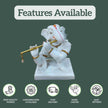 Flute Playing Ganpati Idol in White Marble – High Quality, Customizable, Fast Delivery