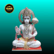 Marble Hanuman Moorti in Sitting Blessing Pose made from Makrana White Marble