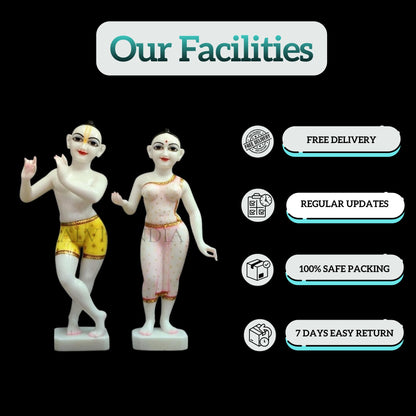 Marble Iskcon Radha Krishna Statue (12 - 30 Inch) - Salvik | Marble Murti Manufacturers in India