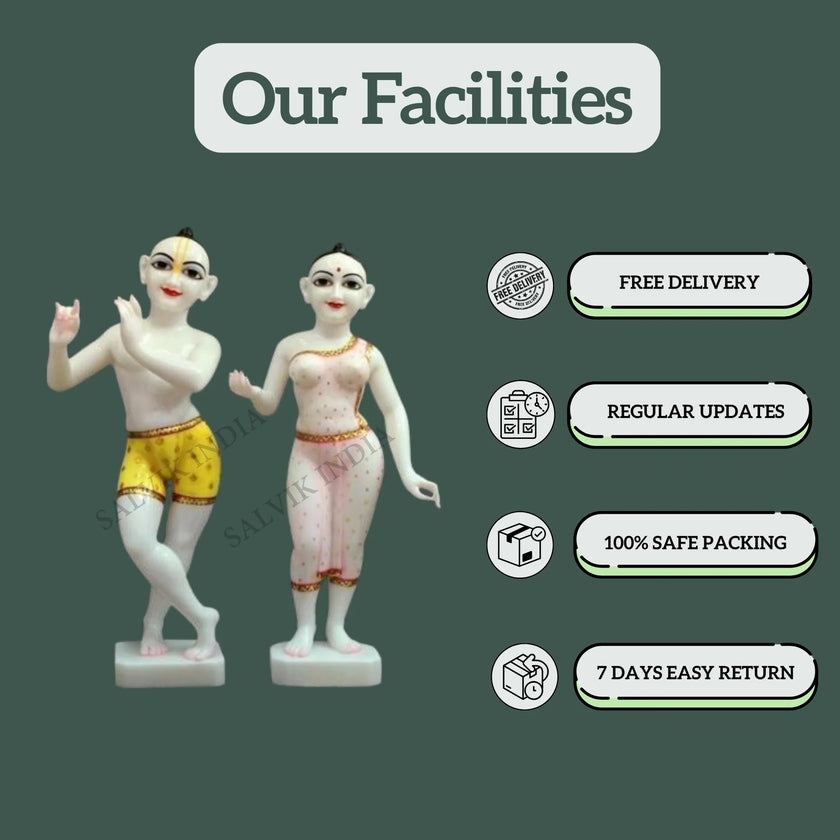 Marble Iskcon Radha Krishna Statue (12 - 30 Inch) - Salvik | Marble Murti Manufacturers in India