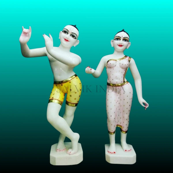 Marble Iskcon Radha Krishna Statue (12 - 30 Inch) - Salvik | Marble Murti Manufacturers in India