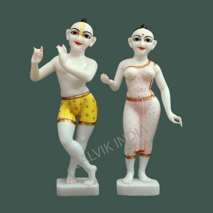 Marble Iskcon Radha Krishna Statue (12 - 30 Inch) - Salvik | Marble Murti Manufacturers in India