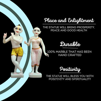 Marble Iskcon Radha Krishna Statue (12 - 30 Inch) - Salvik | Marble Murti Manufacturers in India
